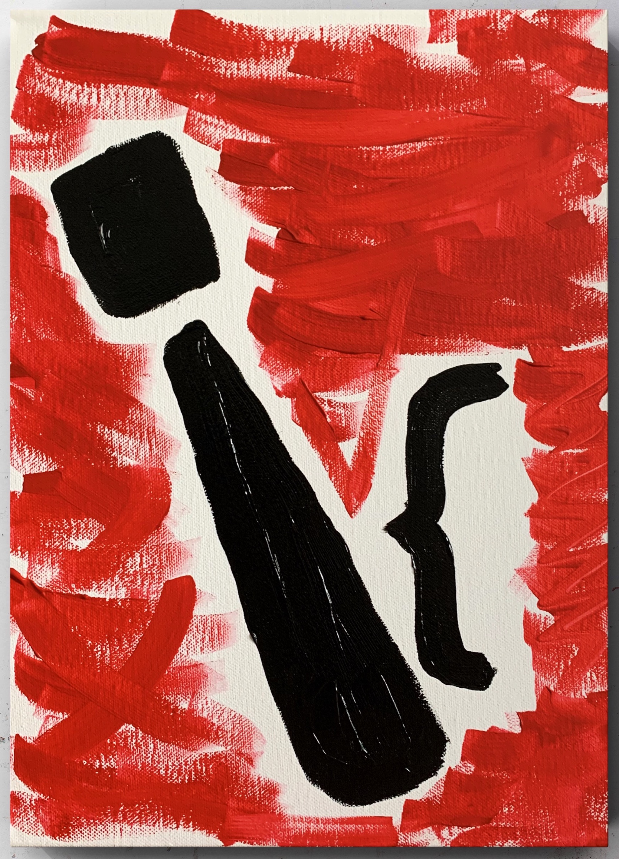 Картина современного российского художника Colonel Royce (Василий Круглов) в стиле концептуализм, минимализм. Цвета: красный, белый, чёрный. Сюжет: протесты, сжатый кулак, знаки препинания. Можно купить